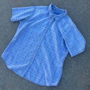 Natural Reflections Teal Plaid Short Sleeve Button Down Shirt